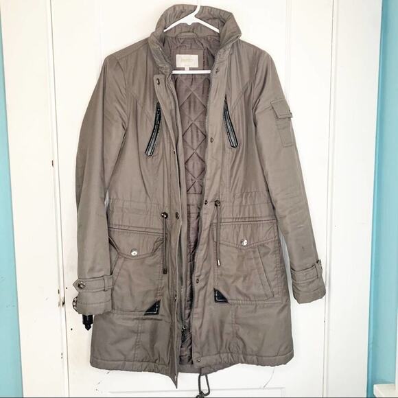 Laundry Shelli Segal Rain Parka Military Style Utility Jacket High Neck Small S - Picture 10 of 13